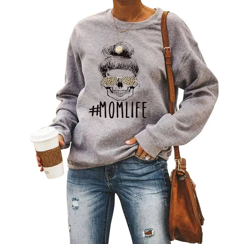 Leopard Print Glasses Printed Round Neck Long-sleeved Sweater - Bellarte Enchanté Leopard Print Glasses Printed Round Neck Long-sleeved Sweater